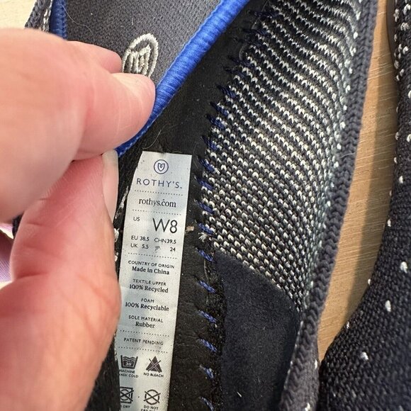 Rothy’s Point Women's Midnight Black Sparkle Pointed Toe Ballet Flats Retired 8 - Picture 3 of 6